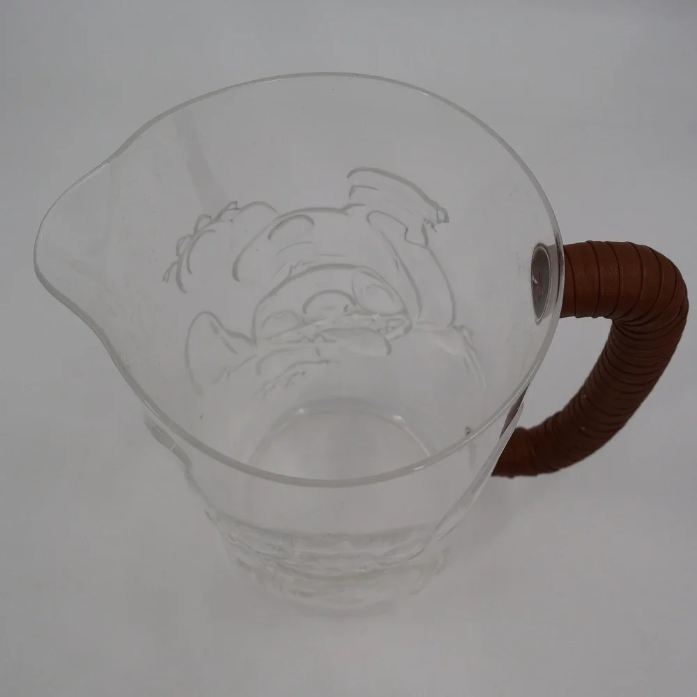 Disney Stitch Acrylic Pitcher Unisex OS Clear Embossed Faux Leather Handle 126oz